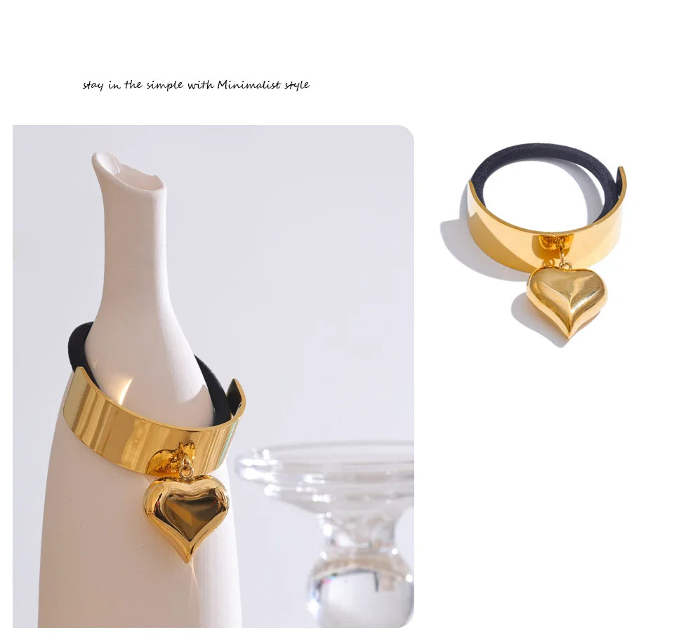 Smooth Stainless Steel Heart Headband
