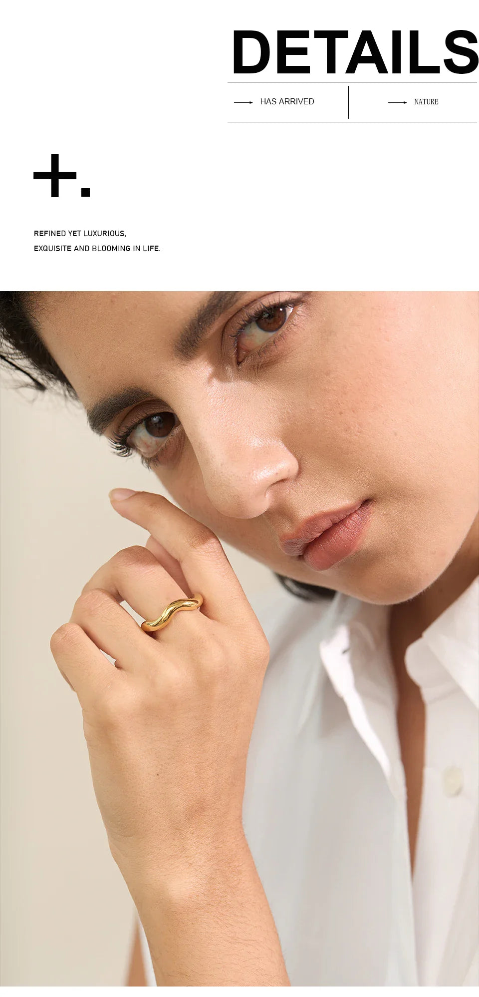Gold twist ring