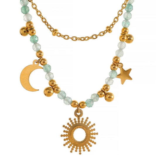 Double Chain Layered Necklace