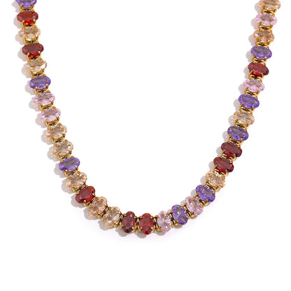 CZ Tennis Necklace Bracelet Set