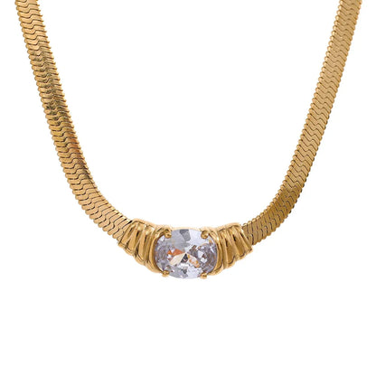 Green CZ Snake Chain Necklace