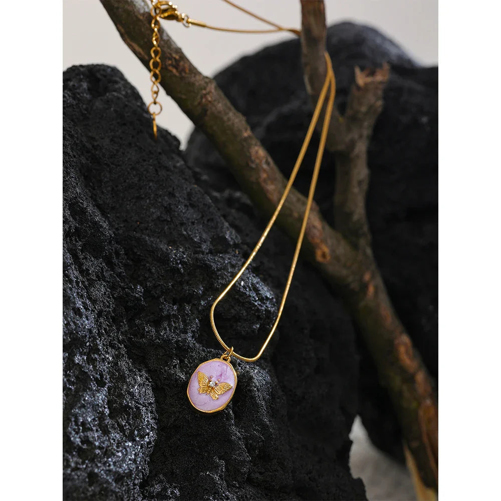 Opal Butterfly Necklace