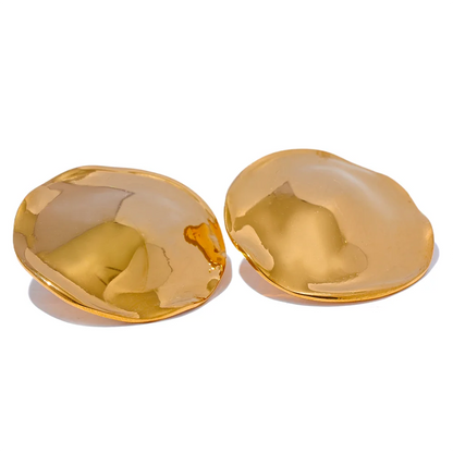Glossy Round Stud Earrings