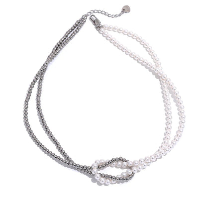 Imitation Pearl Knot Necklace