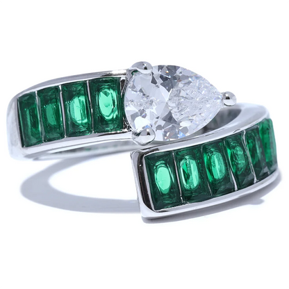 Colorful Shiny Cubic Zirconia Gold Color Ring