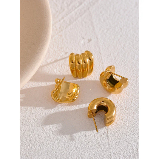 Metal Punk Stud Earrings