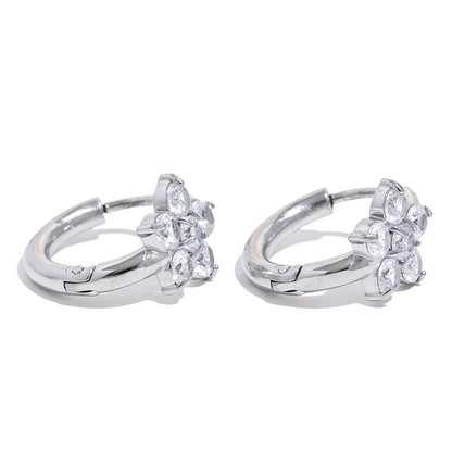 Flower Hoop Earrings