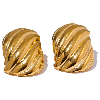 Geometric Metal Stud Earrings