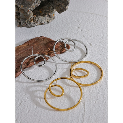 Round Knotted Hollow Stud Earrings