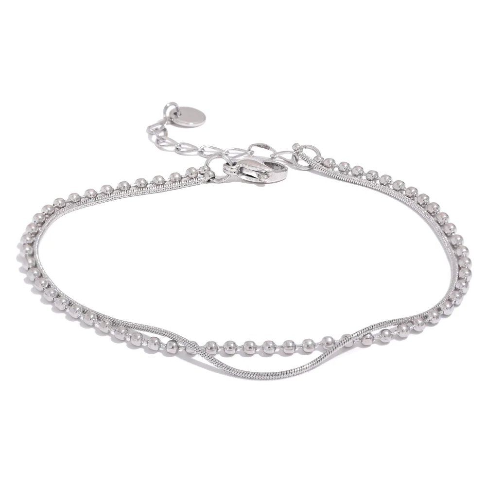 Flat & Bead Chain Bracelet