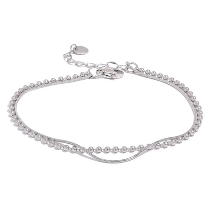 Flat & Bead Chain Bracelet