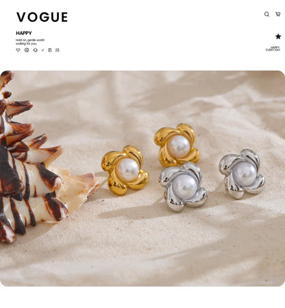 Pearl Flower Earrings