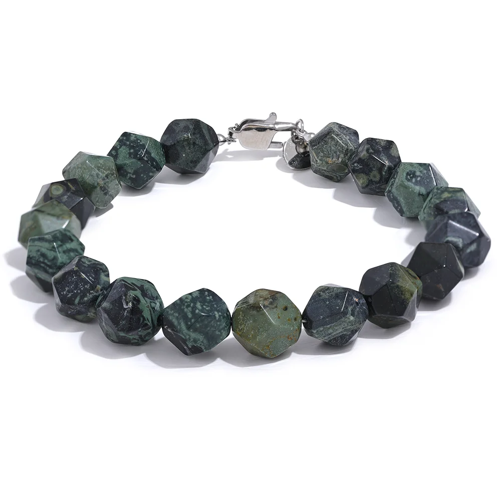 Malachite Stone Bead Bracelet