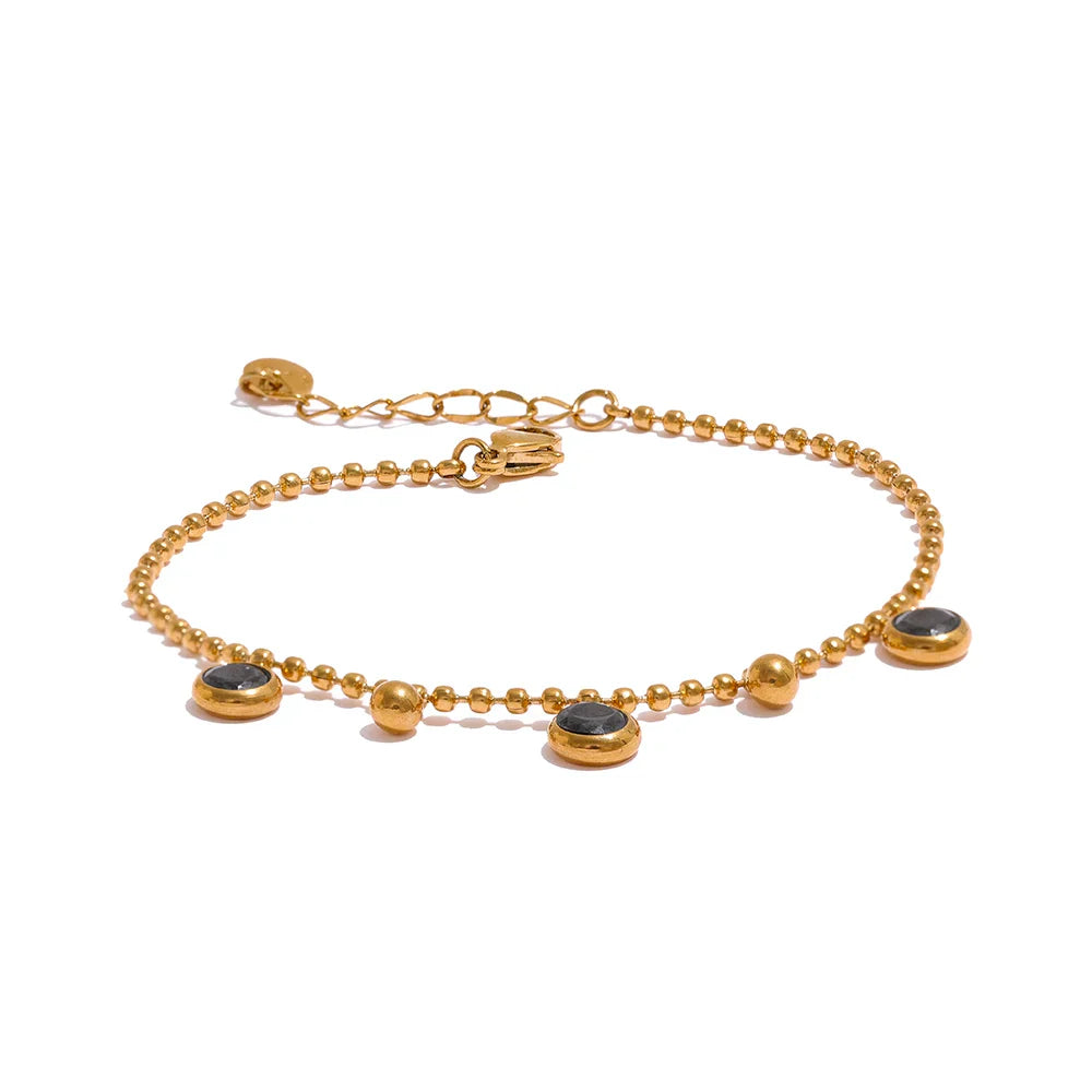 Shiny CZ Chain Necklace Bracelet Set