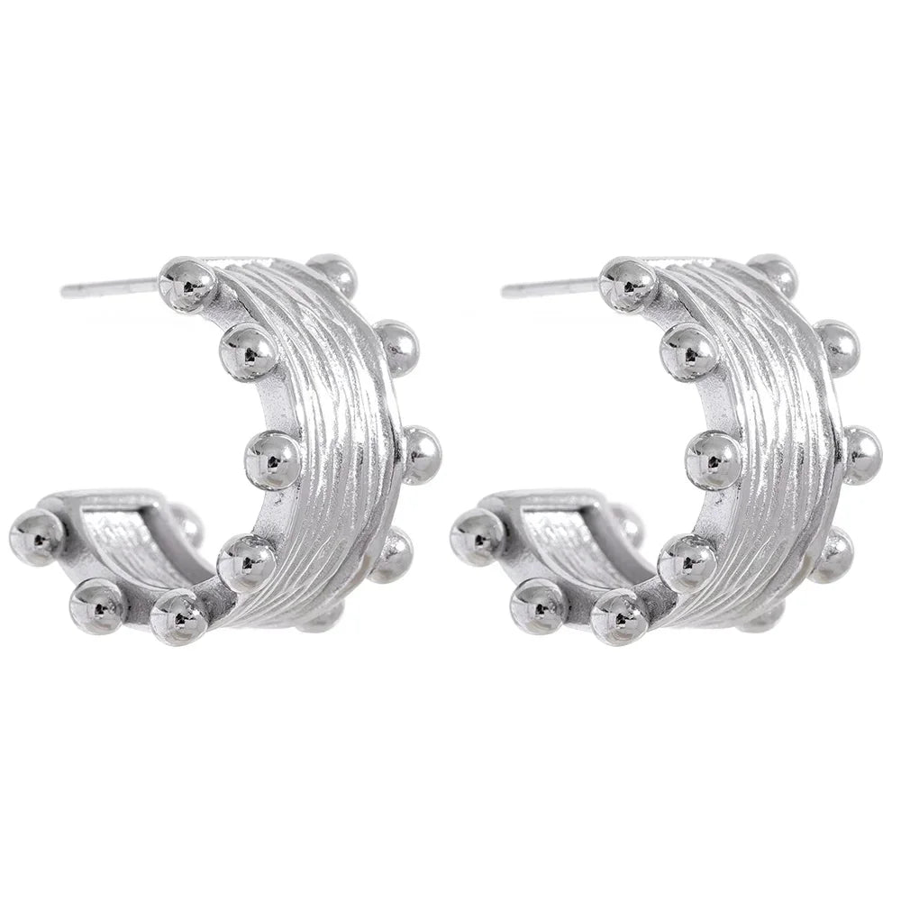 18K Gold Plated C Shape Hoop Earrings