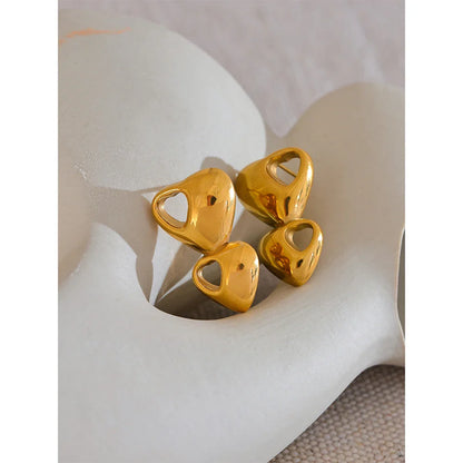 Gold heart earrings