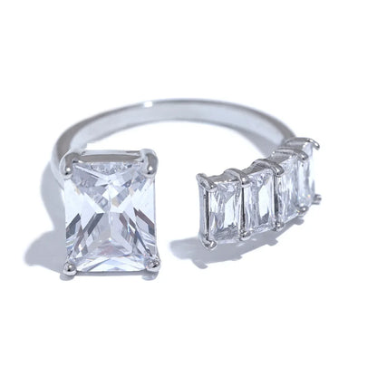 Colorful CZ Square Ring