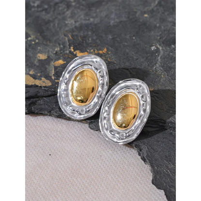 Round Statement Stud Earrings