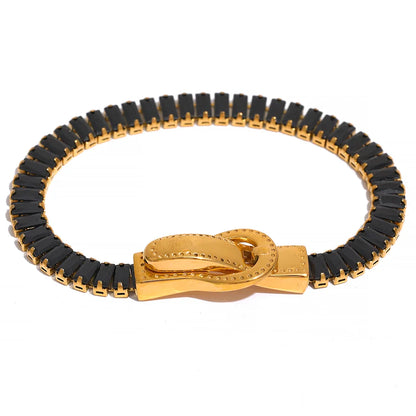 CZ Belt Buckle Bracelet