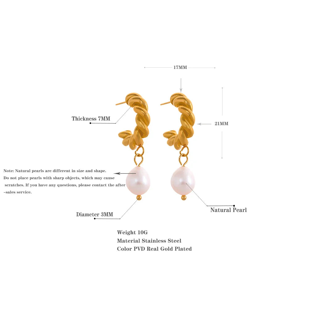 Twisted Pearl Drop Earrings