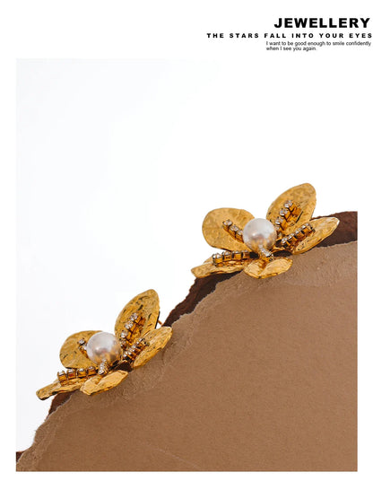 Gold Flower Earrings