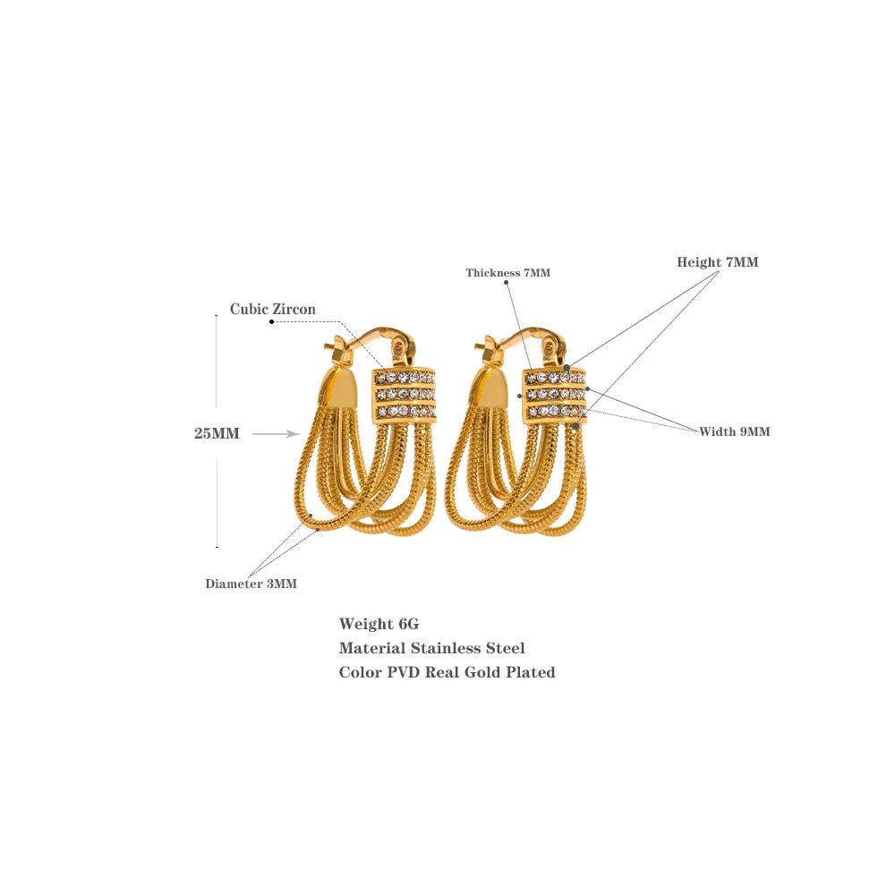 Cubic zirconia dangle earrings