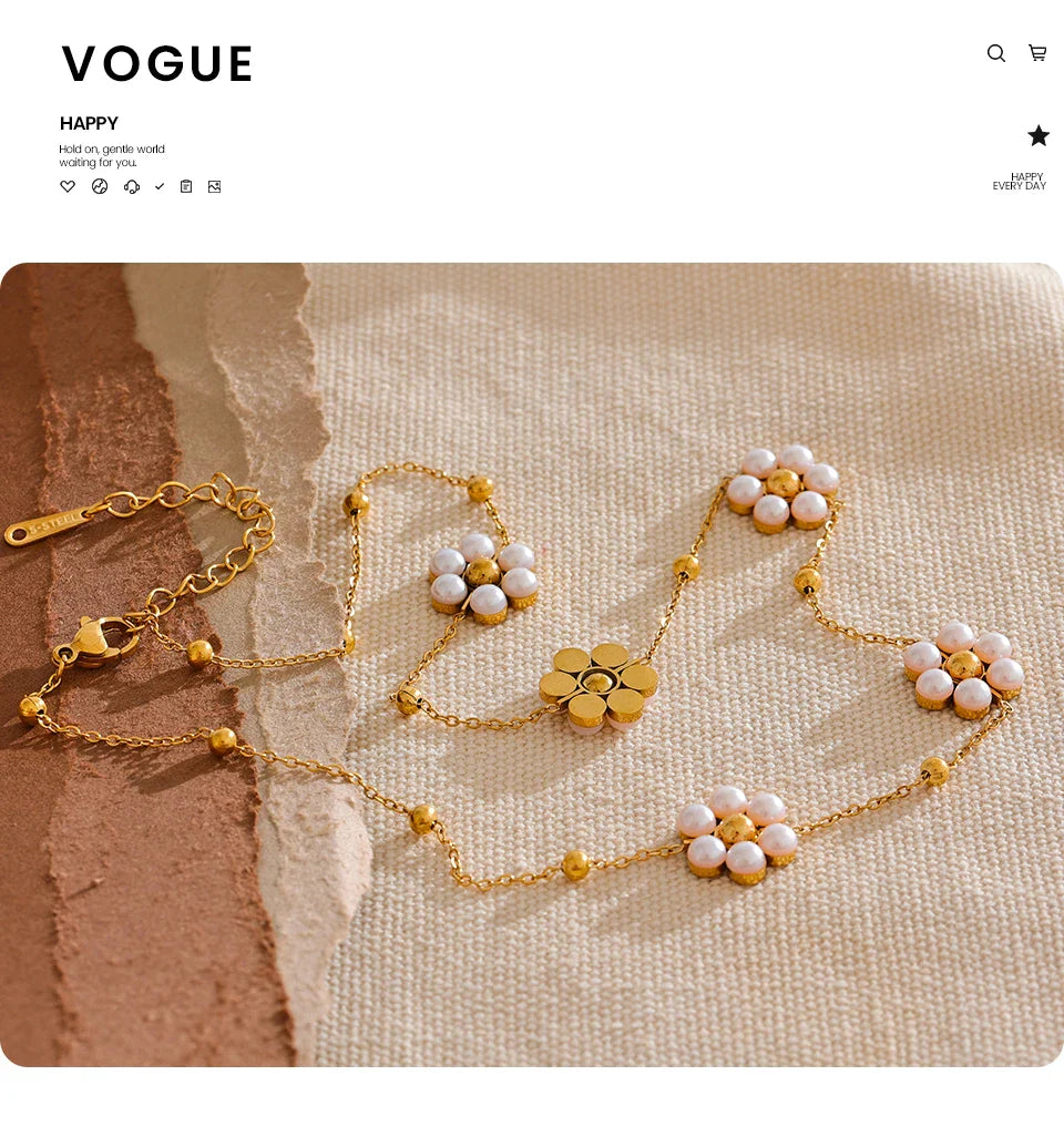 Beaded Flower Necklace