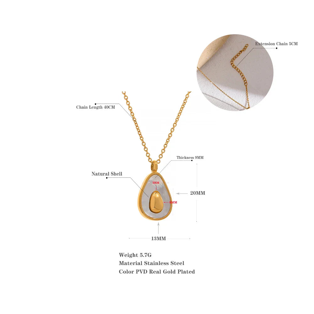 Golden Avocado Pendant Necklace