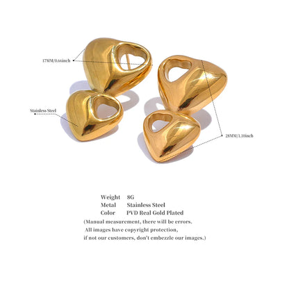 Gold heart earrings