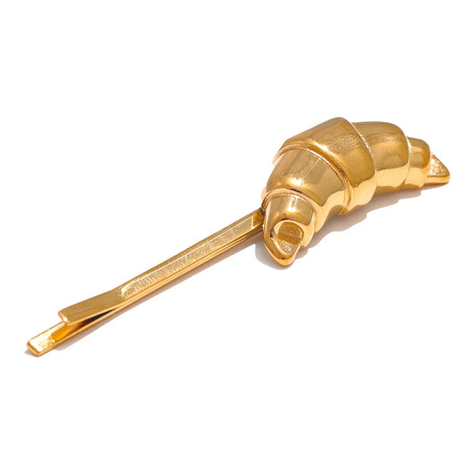 18k Gold PVD Croissant Hairpin