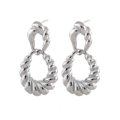Textured gold hoop earrings