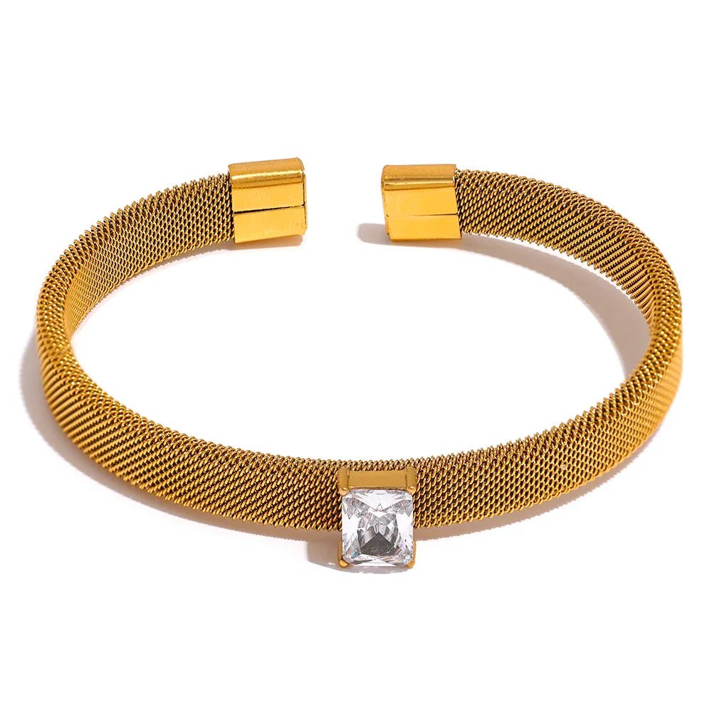 Olive Green Chain Cuff Bracelet