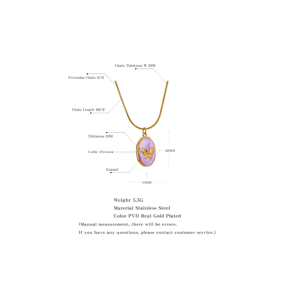 Opal Butterfly Necklace