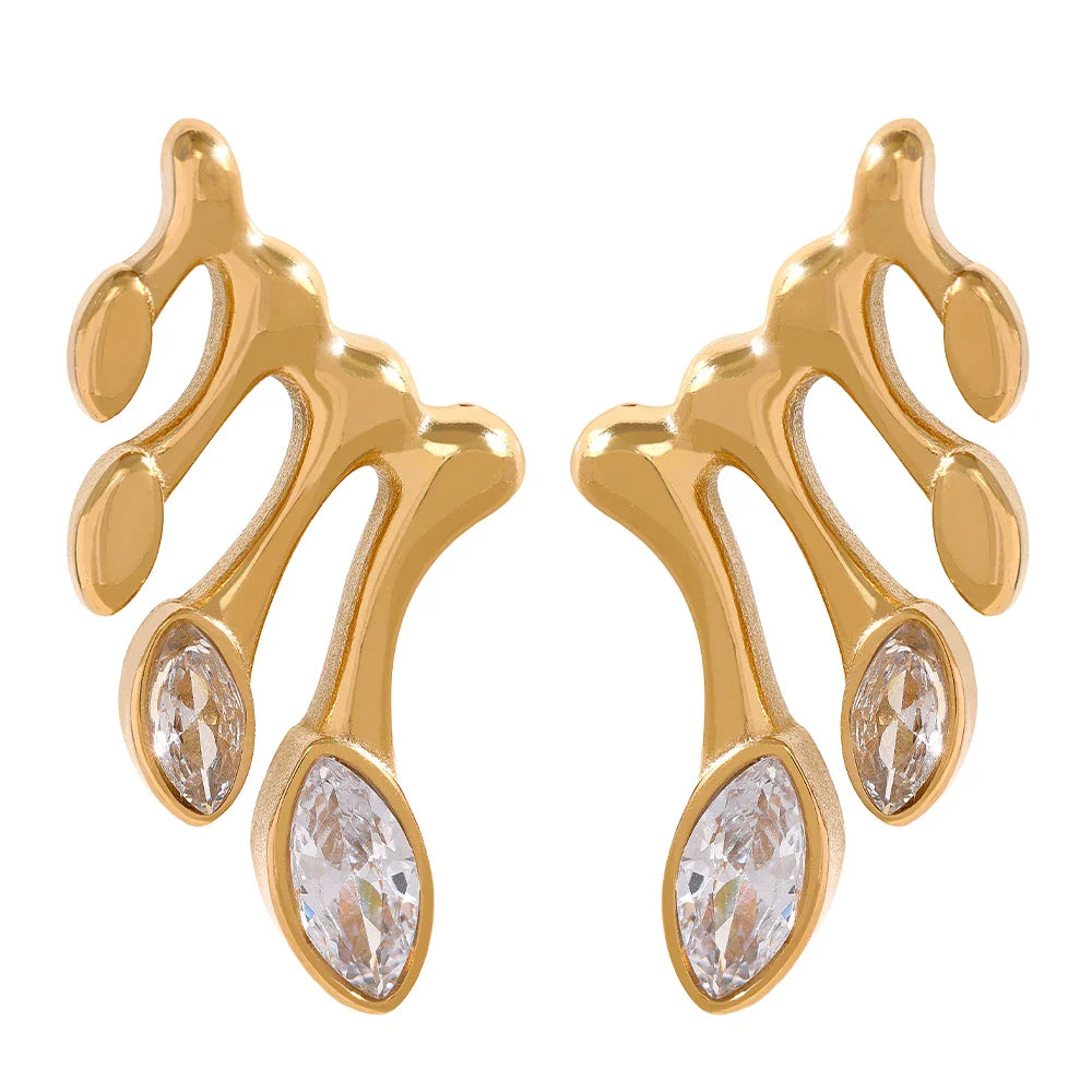 Unique Green Stud Earrings