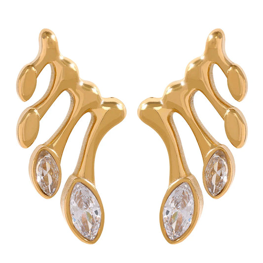 Unique Green Stud Earrings