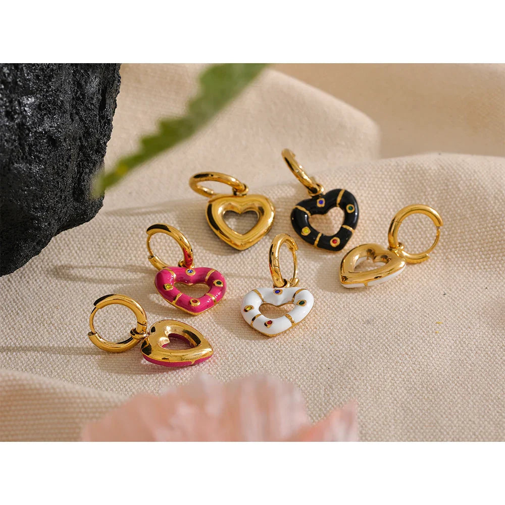 Pink Heart Earrings