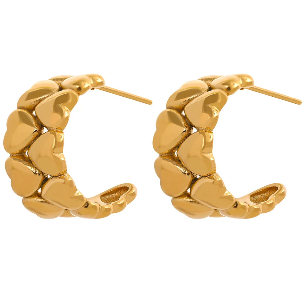 Romantic Heart Hoop Earrings