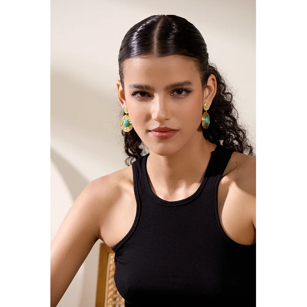 Stone dangle earrings