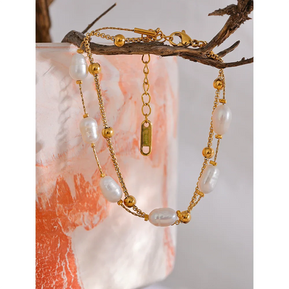 Gold Bracelet With Beads