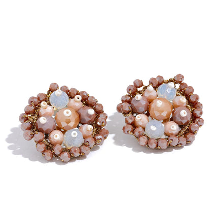Pink Beaded Earrings