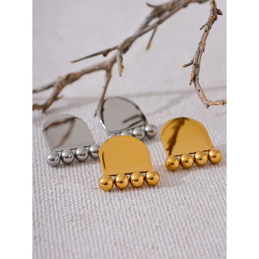 Geometric Beads Stud Earrings