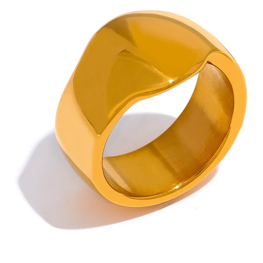 Wide 18k Gold Color Ring