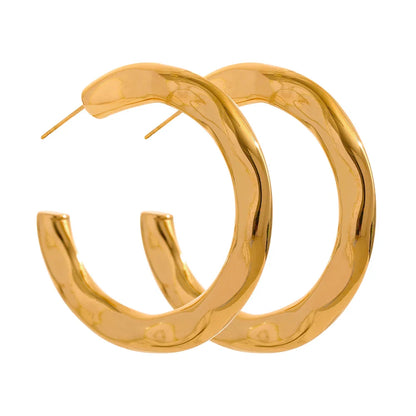Round Thick Hoop Earrings
