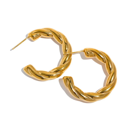C Shape Geometric Twisted Earrings