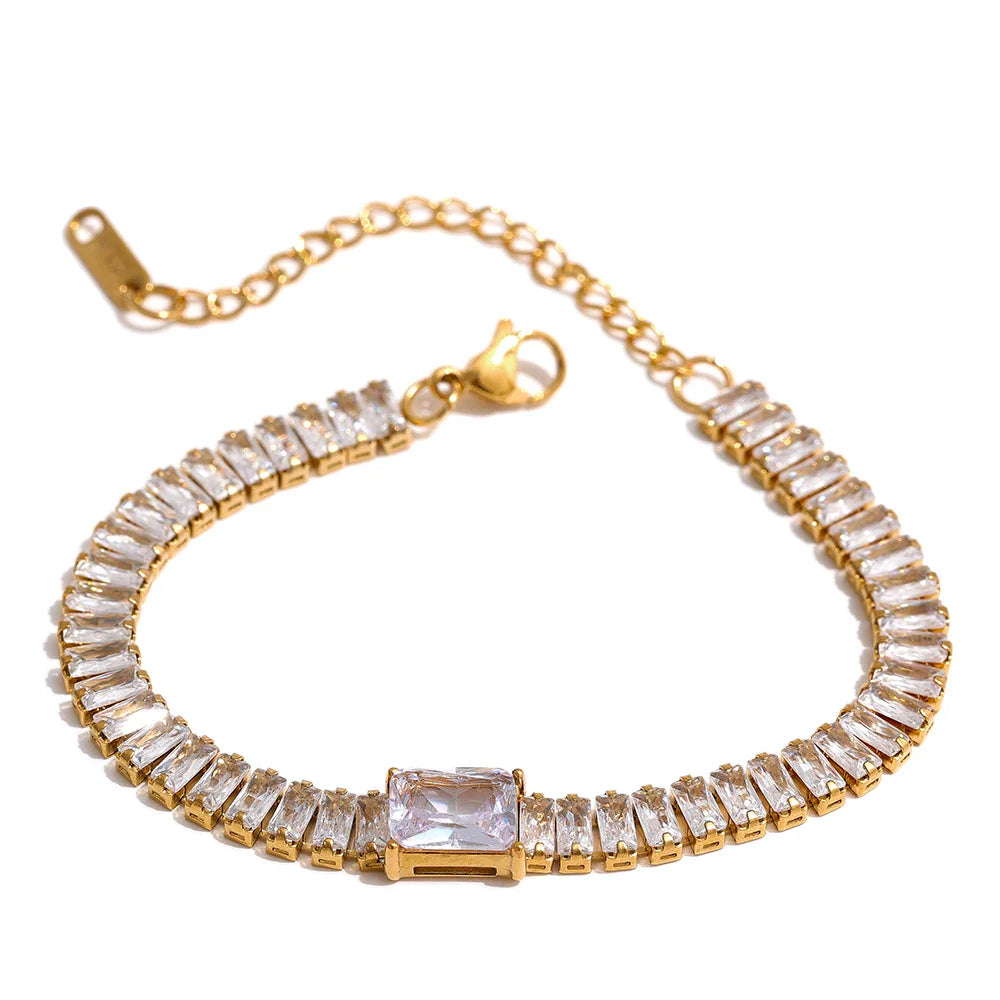 Cubic Zirconia Necklace & Bracelet Set