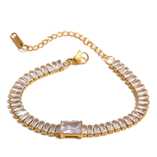 Cubic Zirconia Necklace & Bracelet Set