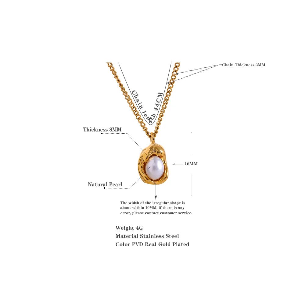 Imitation Pearl Drop Pendant Necklace