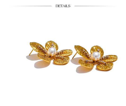 Gold Flower Earrings