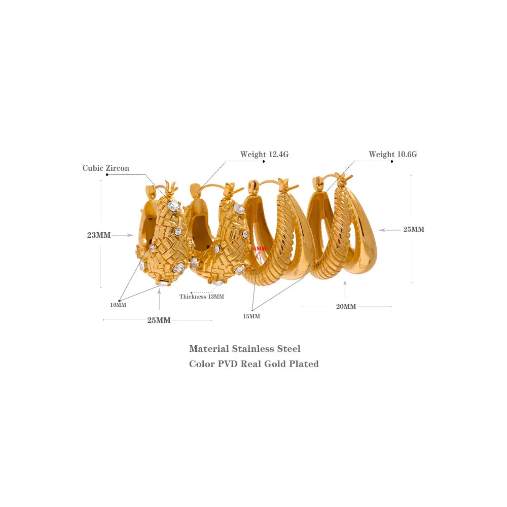 Chunky Gold Hoop Earrings