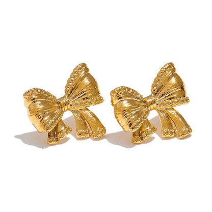Waterproof Bow Knot Stud Earrings